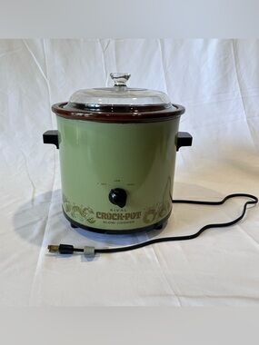 Vintage Rival Crock Pot Avocado Green Slow Cooker Retro Kitchen